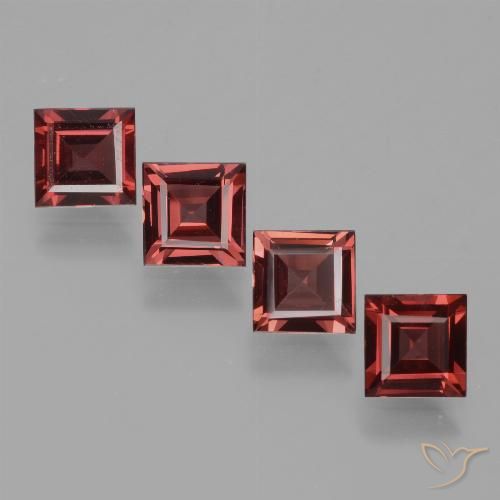 2.96ctw Natural Medium-Dark Red Rhodolite Garnet, Square, VS