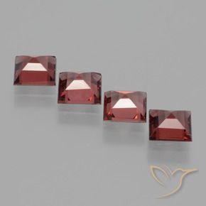 Rhodolite Garnet Gemstones in 5 x 5 mm (calibrated) Size for Sale, Rhodolite Garnet Stones in Medium-Dark Red Color