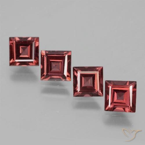 3.07ctw Natural Crimson Red Rhodolite Garnet, Square, VS