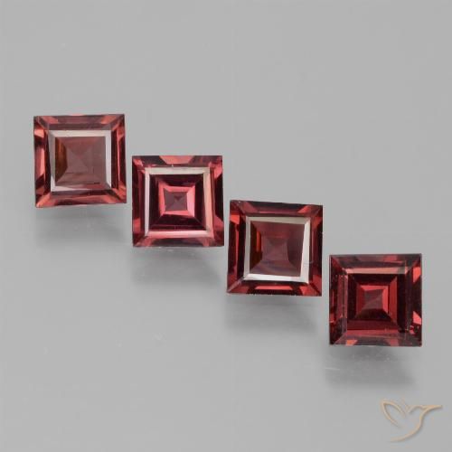 2.55ctw Natural Deep Red Rhodolite Garnet, Square, VS