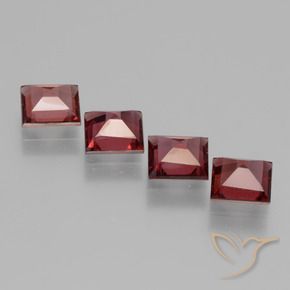 Rhodolite Garnet Gemstones in 5 x 5 mm (calibrated) Size for Sale, Rhodolite Garnet Stones in Deep Red Color