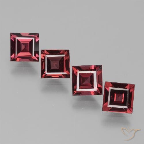 3.02ctw Natural Deep Red Rhodolite Garnet, Square, VS