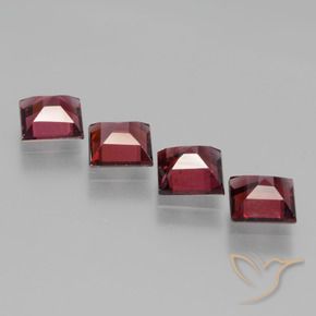 Rhodolite Garnet Gemstones in 5 x 5 mm (calibrated) Size for Sale, Rhodolite Garnet Stones in Deep Red Color