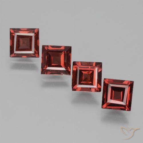 2.89ctw Natural Deep Scarlet Red Rhodolite Garnet, Square, VS