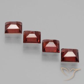 Rhodolite Garnet Gemstones in 5 x 5 mm (calibrated) Size for Sale, Rhodolite Garnet Stones in Deep Scarlet Red Color