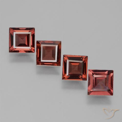 2.58ctw Natural Deep Red Rhodolite Garnet, Square, VS