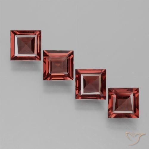 2.80ctw Natural Dark Red Rhodolite Garnet, Square, VS