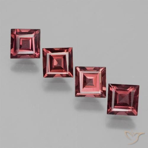 2.71ctw Natural Deep Red Rhodolite Garnet, Square, VS