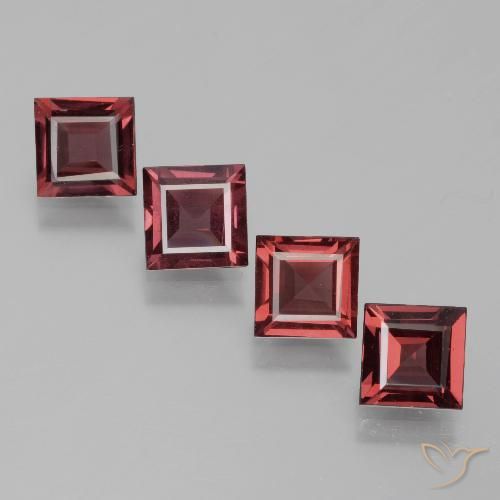 2.80ctw Natural Deep Red Rhodolite Garnet, Square, VS