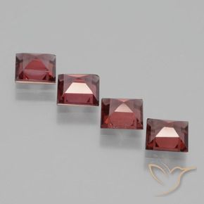 Rhodolite Garnet Gemstones in 5 x 5 mm (calibrated) Size for Sale, Rhodolite Garnet Stones in Deep Red Color