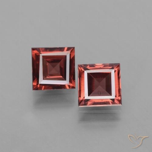1.4 ct Square Cut Rhodolite Garnet, 5 x 4.9 mm From Mozambique, Photo A
