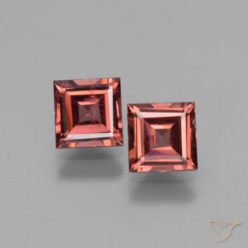 1.39 ct Square Cut Rhodolite Garnet, 4.9 x 4.8 mm From Mozambique, Photo A