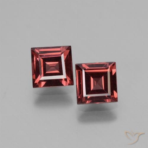 1.39 ct Square Cut Rhodolite Garnet, 4.9 x 4.9 mm From Mozambique, Photo A