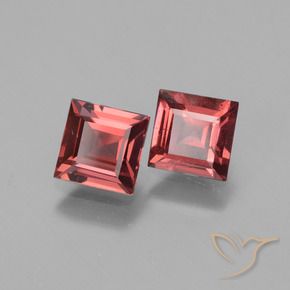 1.44 ctw Red Rhodolite Garnet Stones, Natural Rhodolite Garnet in Square Facet Shape for Sale