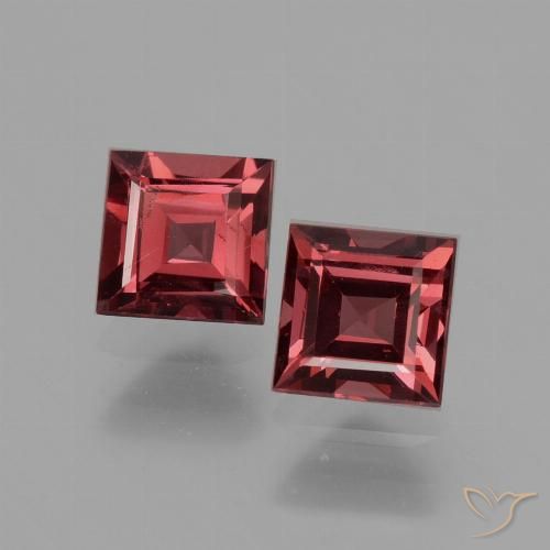 1.53ctw Natural Deep Red Rhodolite Garnet, Square, VS