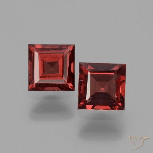 1.43ctw Natural Dark Red Rhodolite Garnet, Square, VS