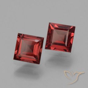 1.43 ctw Red Rhodolite Garnet Stones, Natural Rhodolite Garnet in Square Facet Shape for Sale