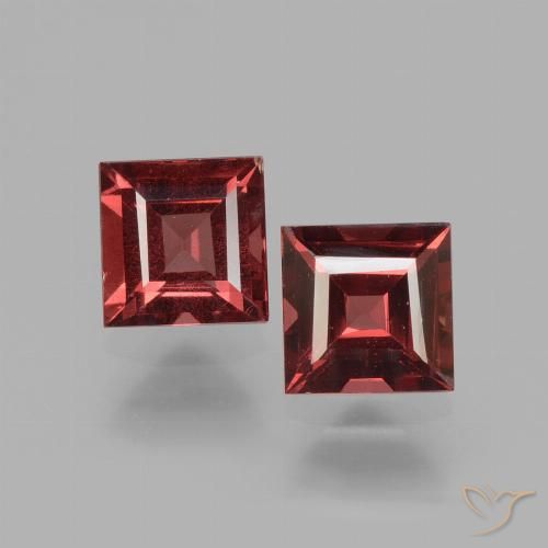 1.43ctw Natural Dark Red Rhodolite Garnet, Square, VS