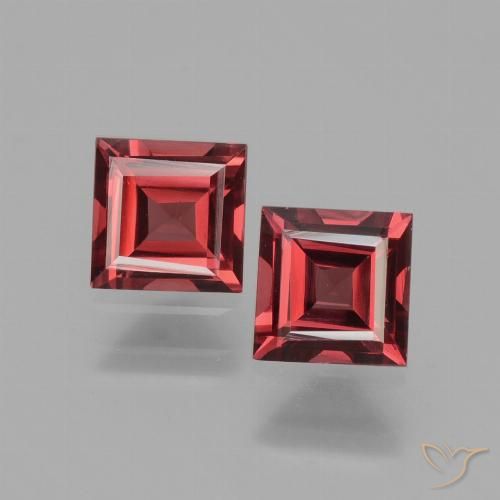1.33ctw Natural Deep Red Rhodolite Garnet, Square, VS