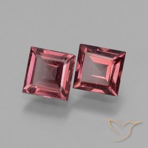 1.38 ctw Red Rhodolite Garnet Stones, Natural Rhodolite Garnet in Square Facet Shape for Sale