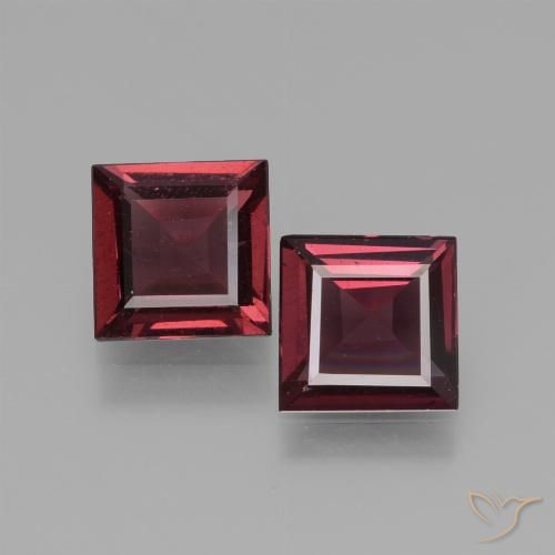 1.35 ct Square Cut Rhodolite Garnet, 5.1 x 5.1 mm From Mozambique, Photo A