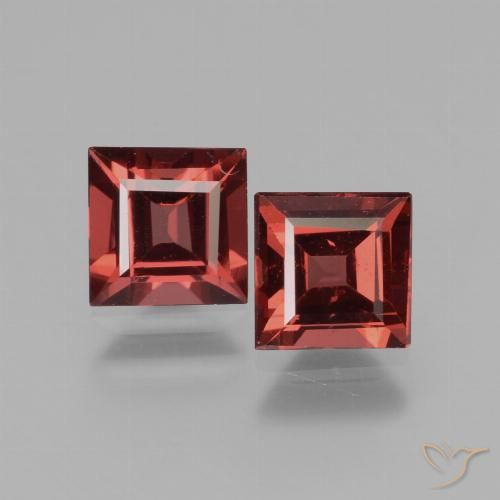 1.55 ct Square Cut Rhodolite Garnet, 4.9 x 4.9 mm From Mozambique, Photo A