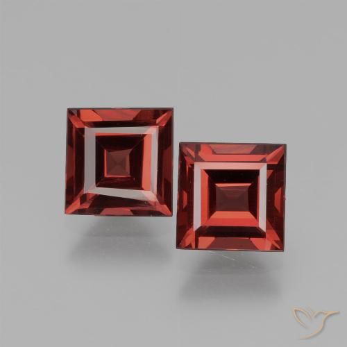 1.59 ct Square Cut Rhodolite Garnet, 4.9 x 4.9 mm From Mozambique, Photo A
