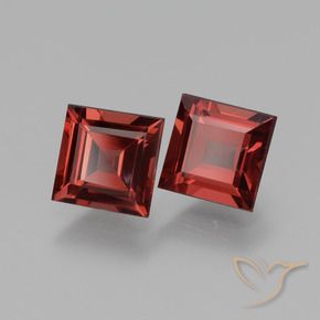 1.59 ctw Red Rhodolite Garnet Stones, Natural Rhodolite Garnet in Square Facet Shape for Sale