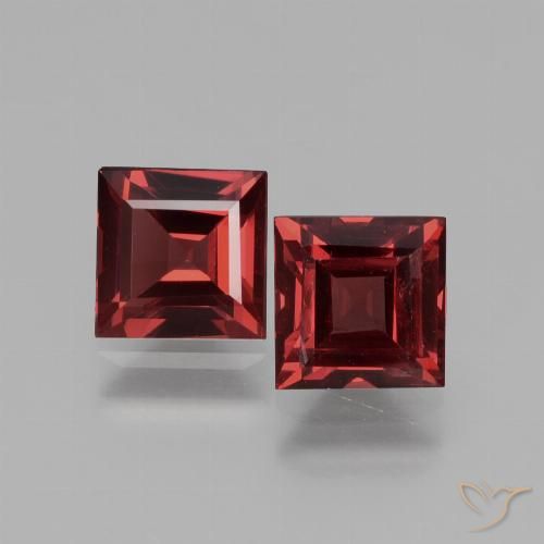 1.49 ct Square Cut Rhodolite Garnet, 4.9 x 4.9 mm From Mozambique, Photo A