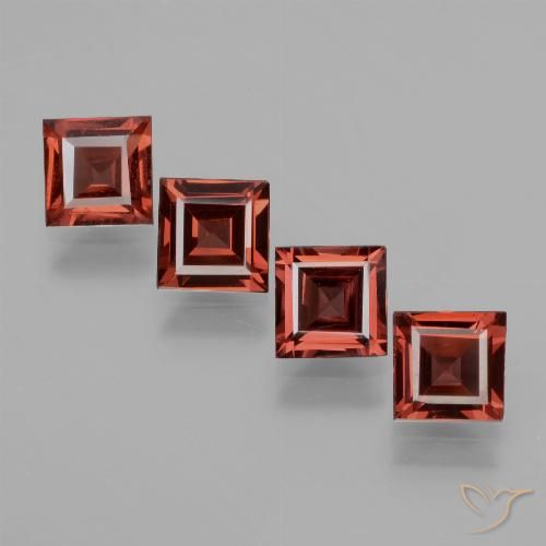 2.60ctw Natural Deep Red Rhodolite Garnet, Square, VS