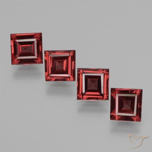 2.73ctw Natural Deep Red Rhodolite Garnet, Square, VS