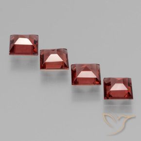 Rhodolite Garnet Gemstones in 5 x 5 mm (calibrated) Size for Sale, Rhodolite Garnet Stones in Deep Red Color