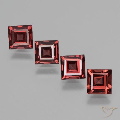 2.59ctw Natural Dark Red Rhodolite Garnet, Square, VS