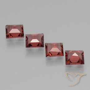 Rhodolite Garnet Gemstones in 5 x 5 mm (calibrated) Size for Sale, Rhodolite Garnet Stones in Scarlet Red Color