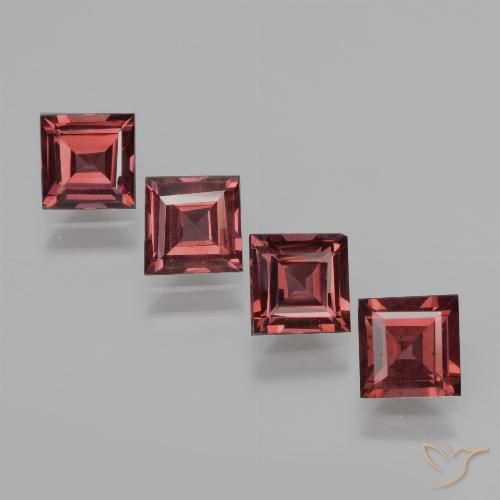 2.75ctw Natural Dark Red Rhodolite Garnet, Square, VS