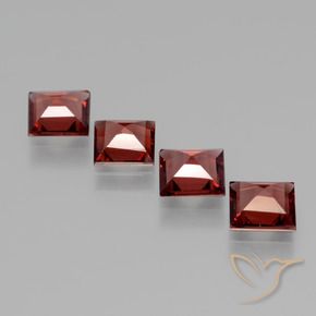 Rhodolite Garnet Gemstones in 5 x 5 mm (calibrated) Size for Sale, Rhodolite Garnet Stones in Deep Scarlet Red Color