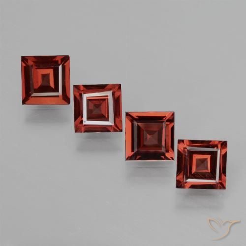 2.48ctw Natural Deep Red Rhodolite Garnet, Square, VS