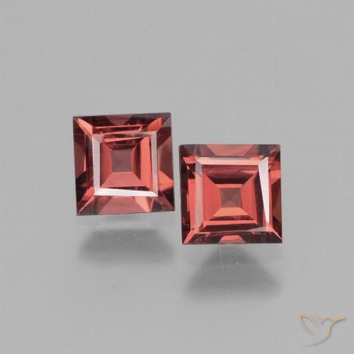 1.55 ct Square Cut Rhodolite Garnet, 5 x 4.9 mm From Mozambique, Photo A