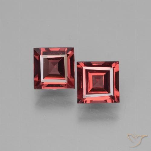 1.39 ct Square Cut Rhodolite Garnet, 4.9 x 4.9 mm From Mozambique, Photo A