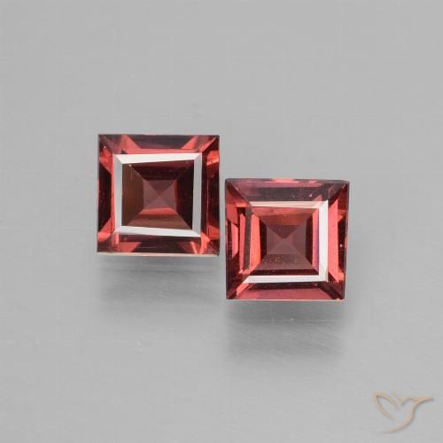 1.38 ct Square Cut Rhodolite Garnet, 5 x 4.9 mm From Mozambique, Photo A