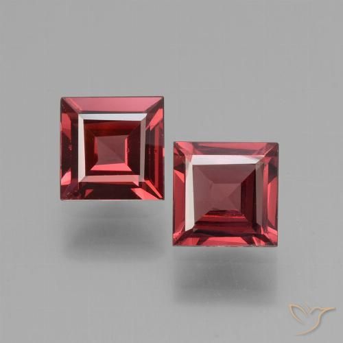 1.32ctw Natural Scarlet Red Rhodolite Garnet, Square, VS