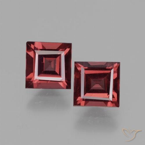 1.48 ct Square Cut Rhodolite Garnet, 4.9 x 4.9 mm From Mozambique, Photo A