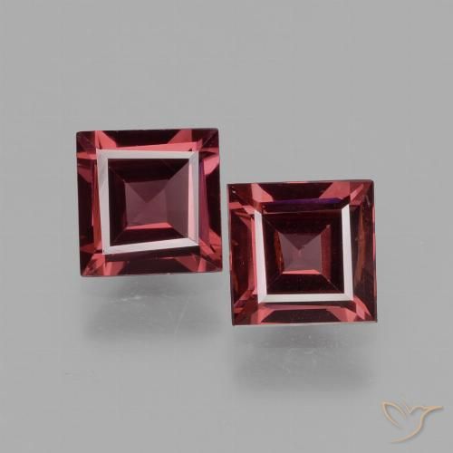 1.41 ct Square Cut Rhodolite Garnet, 5.1 x 5 mm From Mozambique, Photo A