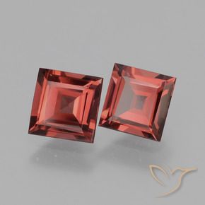 1.53 ctw Red Rhodolite Garnet Stones, Natural Rhodolite Garnet in Square Facet Shape for Sale