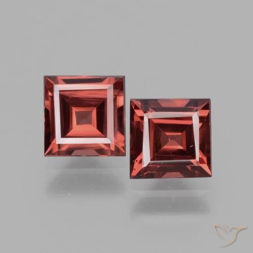 1.62ctw Natural Medium Red Rhodolite Garnet, Square, VS