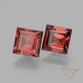 1.62 ctw Red Rhodolite Garnet Stones, Natural Rhodolite Garnet in Square Facet Shape for Sale