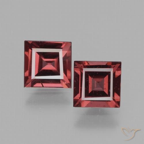 1.52 ct Square Cut Rhodolite Garnet, 5.1 x 5 mm From Mozambique, Photo A