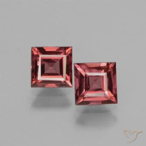 1.63 ct Square Cut Rhodolite Garnet, 5 x 4.9 mm From Mozambique, Photo A