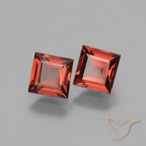 1.45 ctw Red Rhodolite Garnet Stones, Natural Rhodolite Garnet in Square Facet Shape for Sale