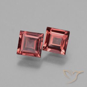 1.38 ctw Red Rhodolite Garnet Stones, Natural Rhodolite Garnet in Square Facet Shape for Sale